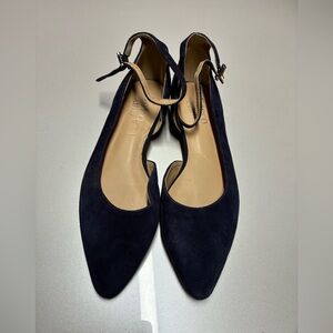 Franco Sarto blue suede pointed shoes size 6.5
